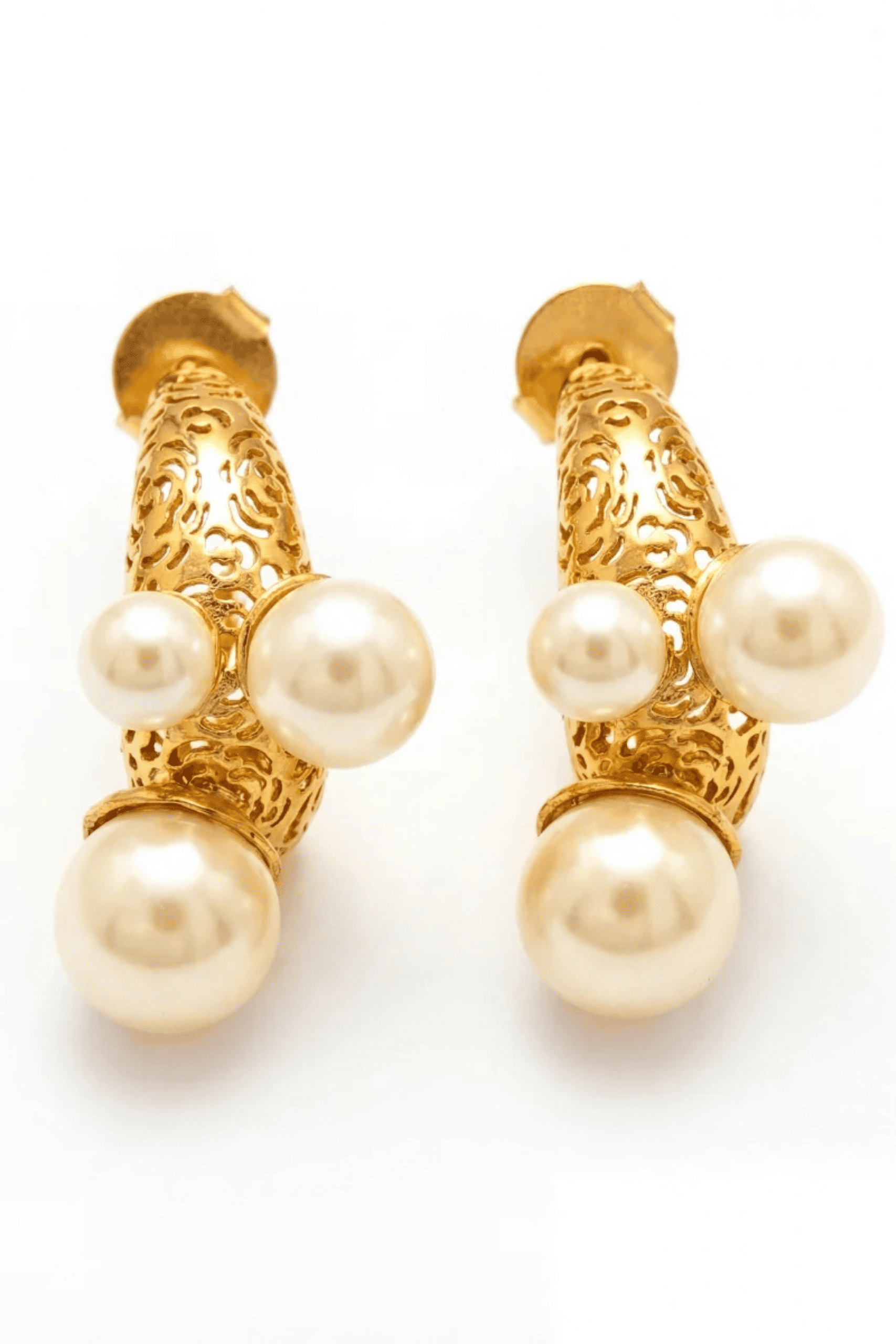 Audery Pearl Hoops - Image 2