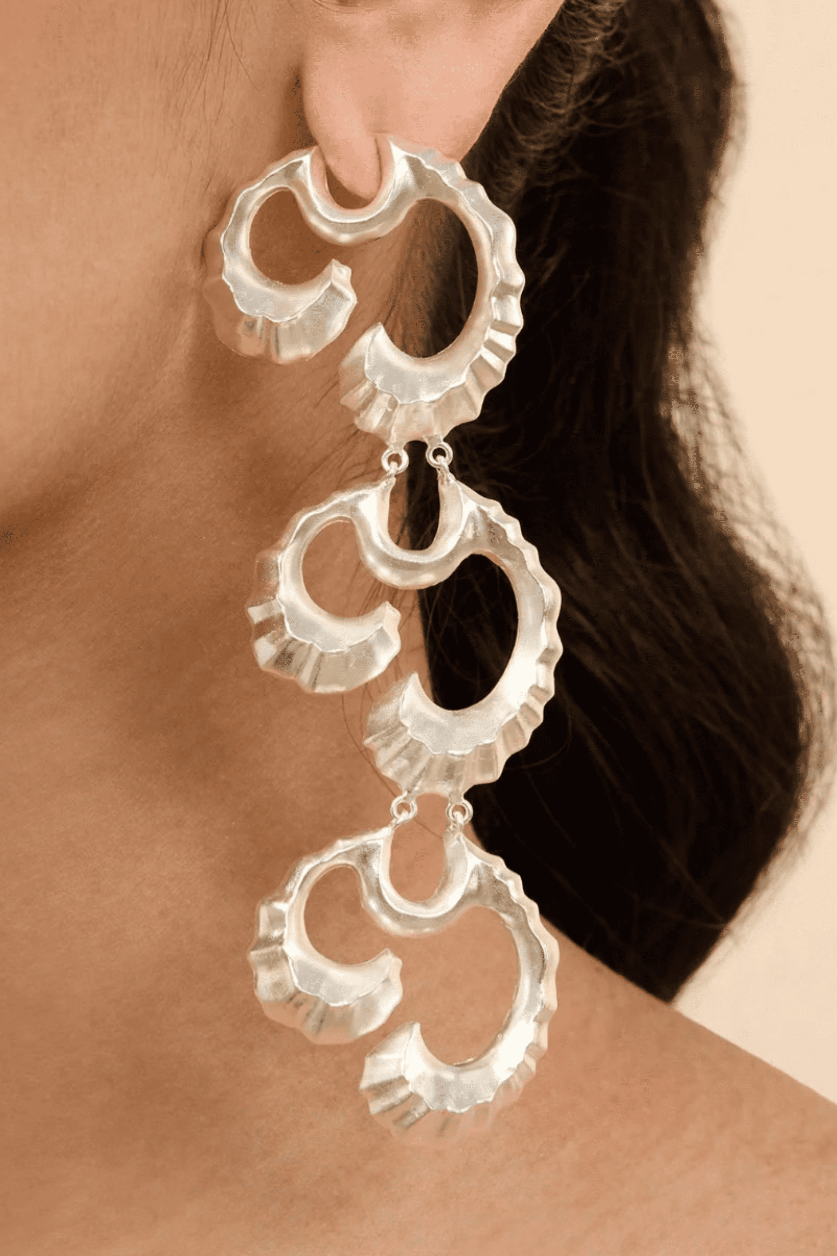 Coral Wave Silver Shoulder Dusters