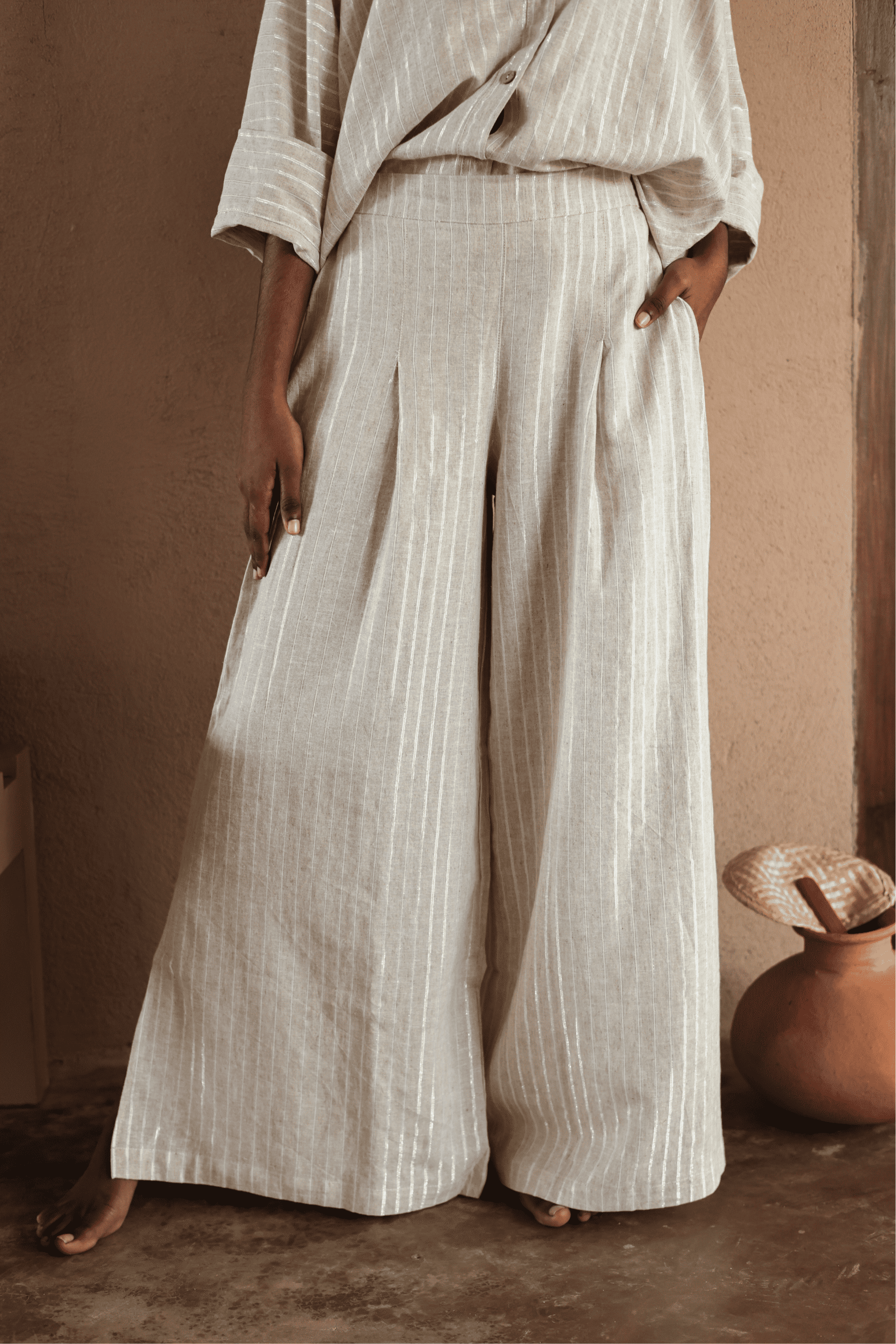 Lunu Pants Beige Silver Pant