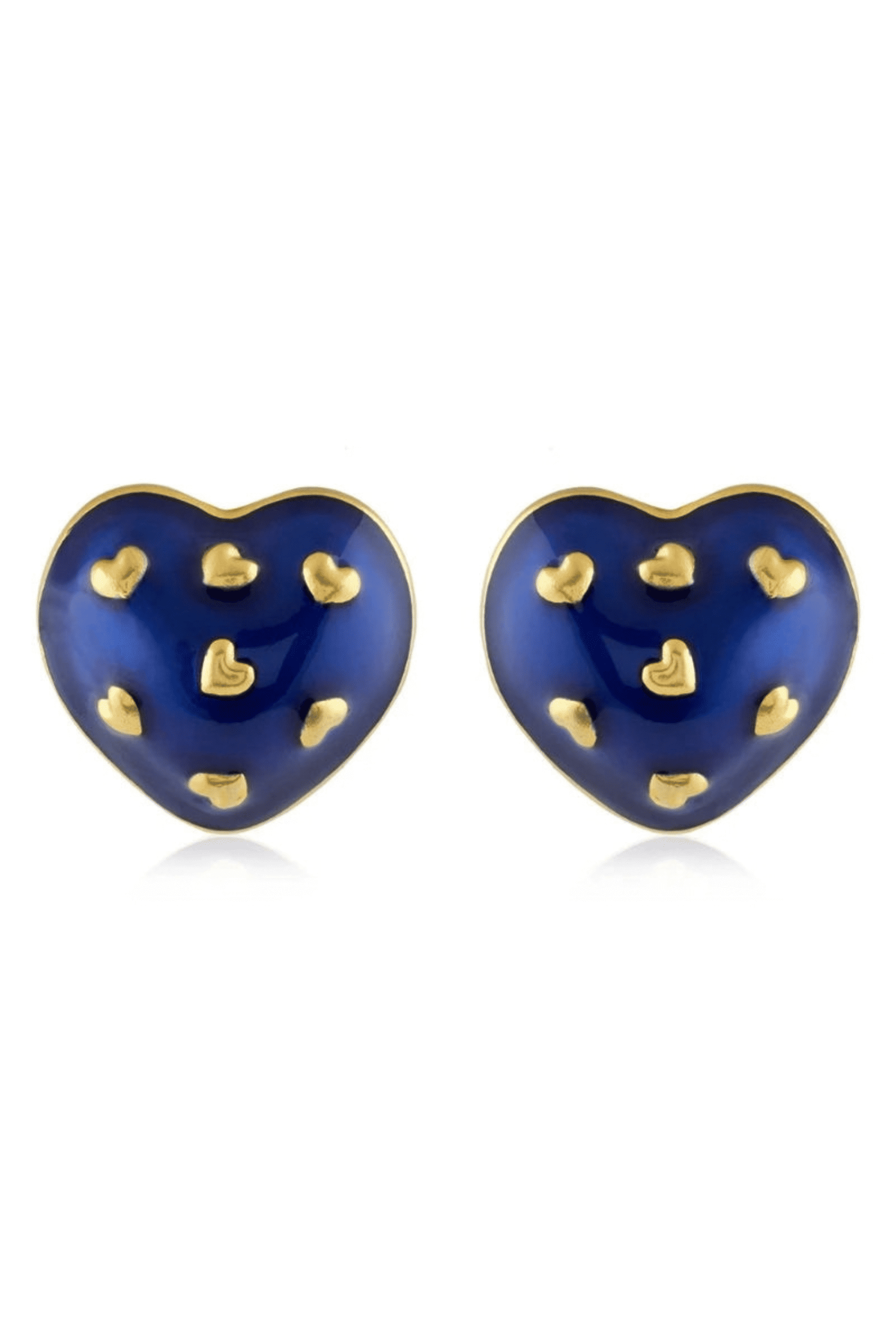 Amour Enamel Heart Studs Blue - Image 3