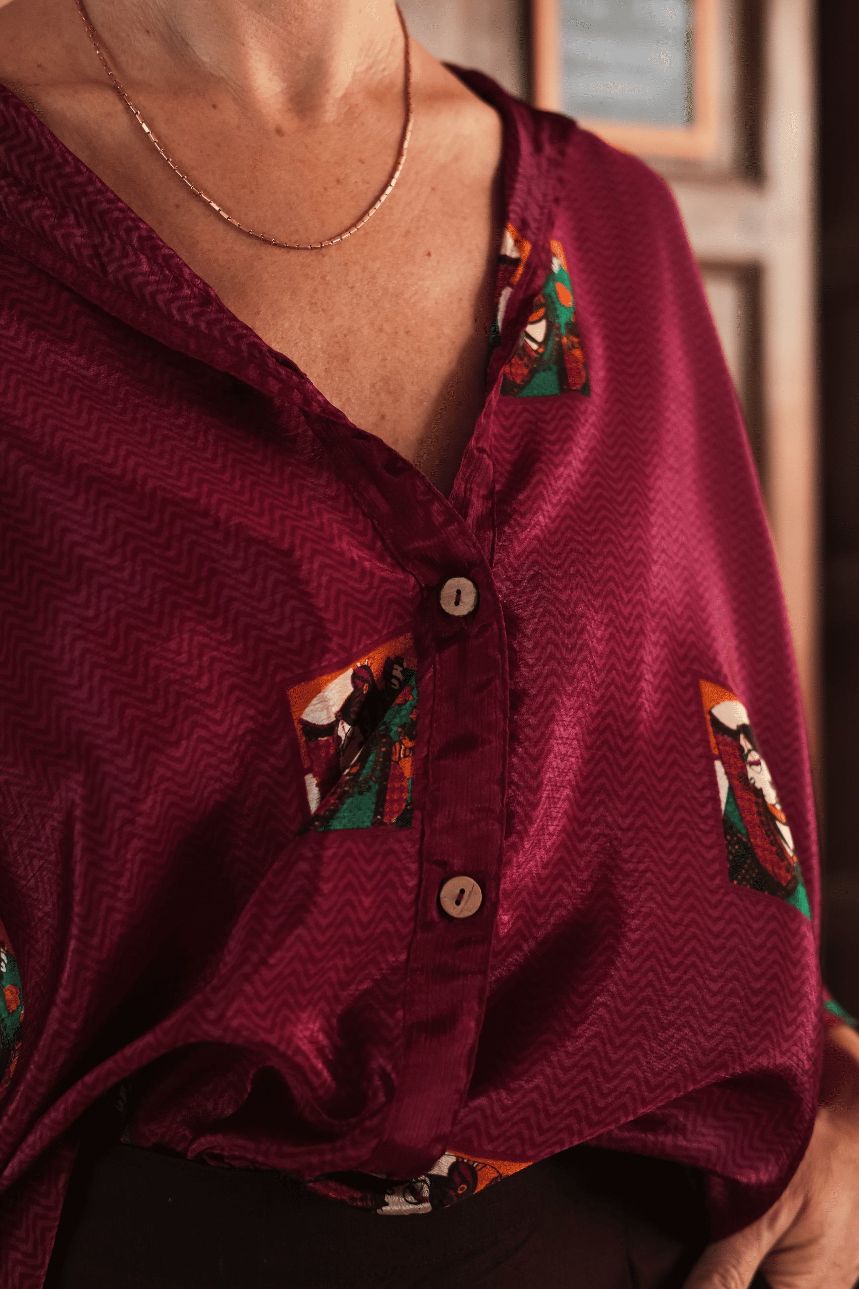 Suhasna Unique Wine Shirt - 2 - Image 2