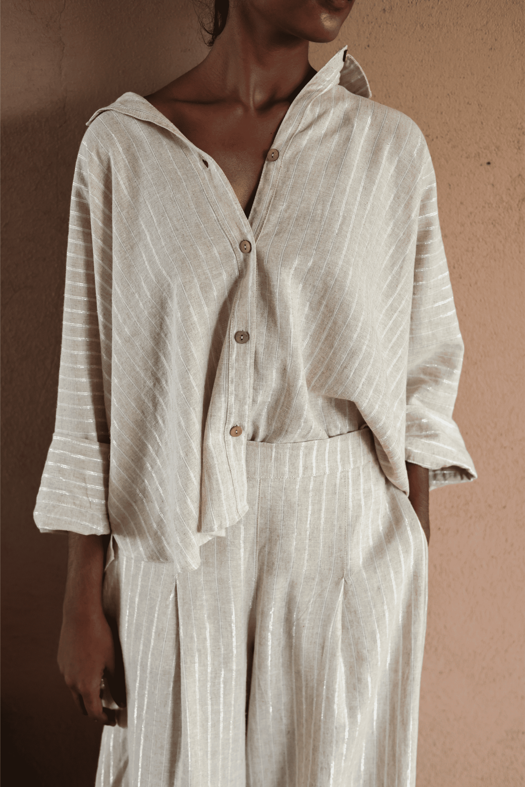 Suhasna Beige Silver Shirt
