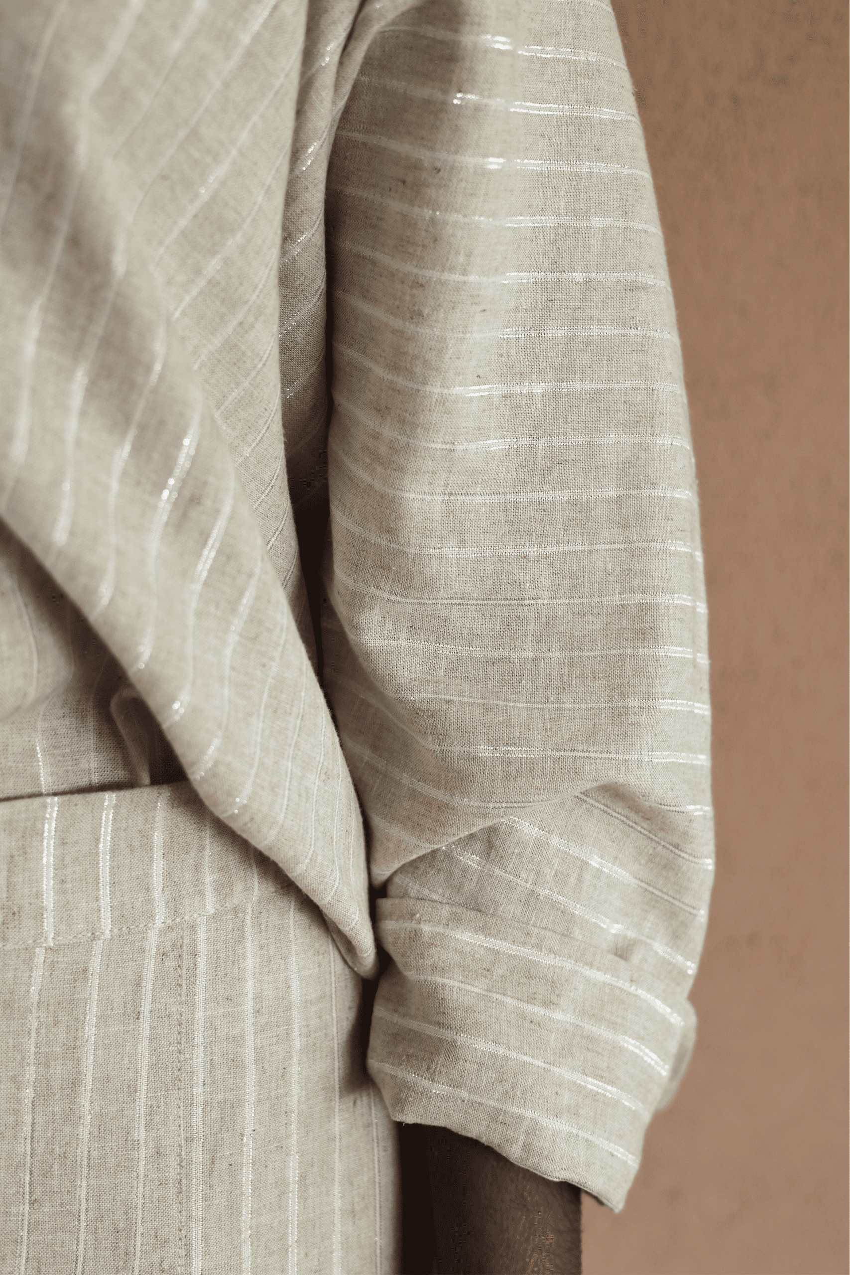 Suhasna Beige Silver Shirt - Image 4