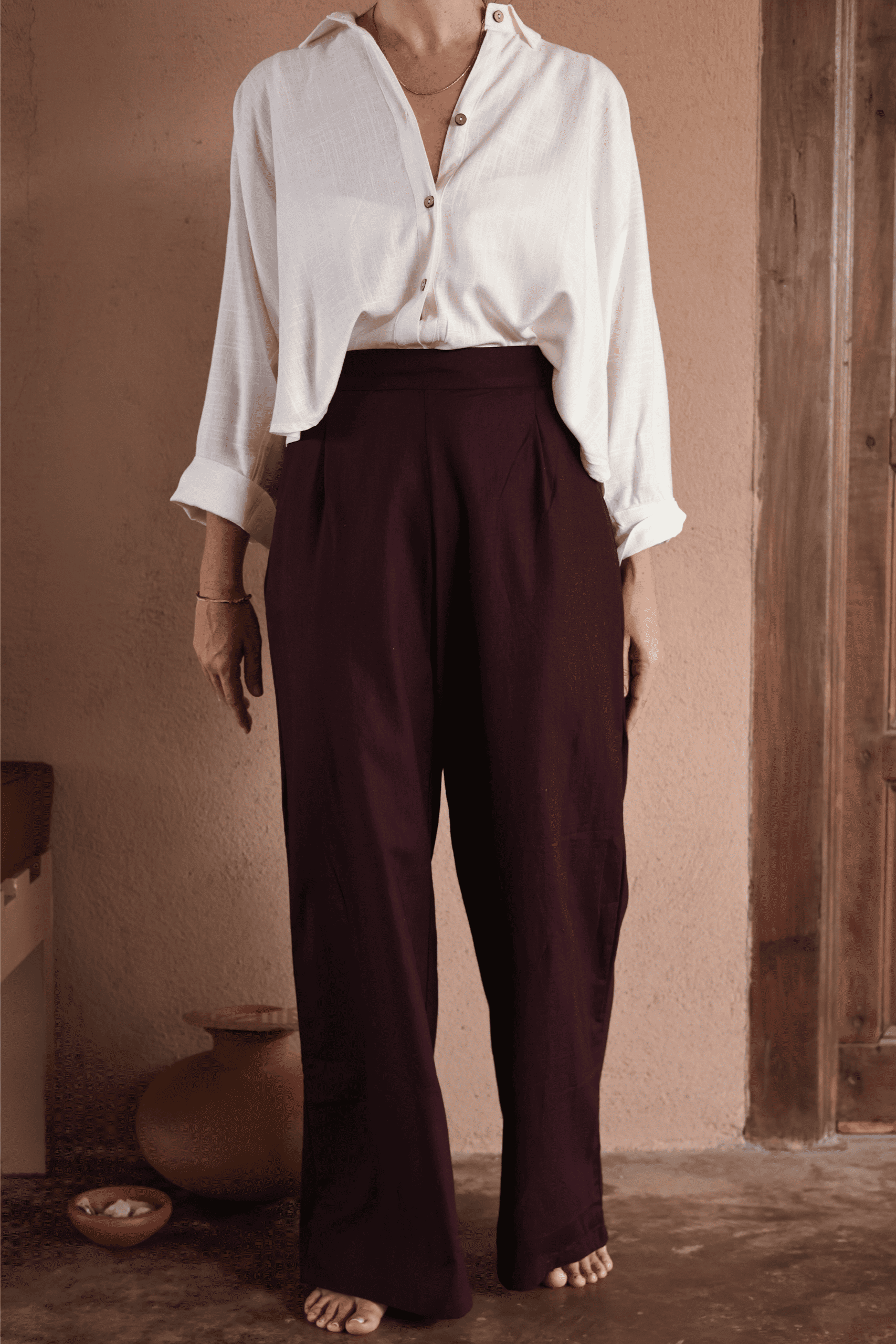 Enora Burgundy Pants - Image 3