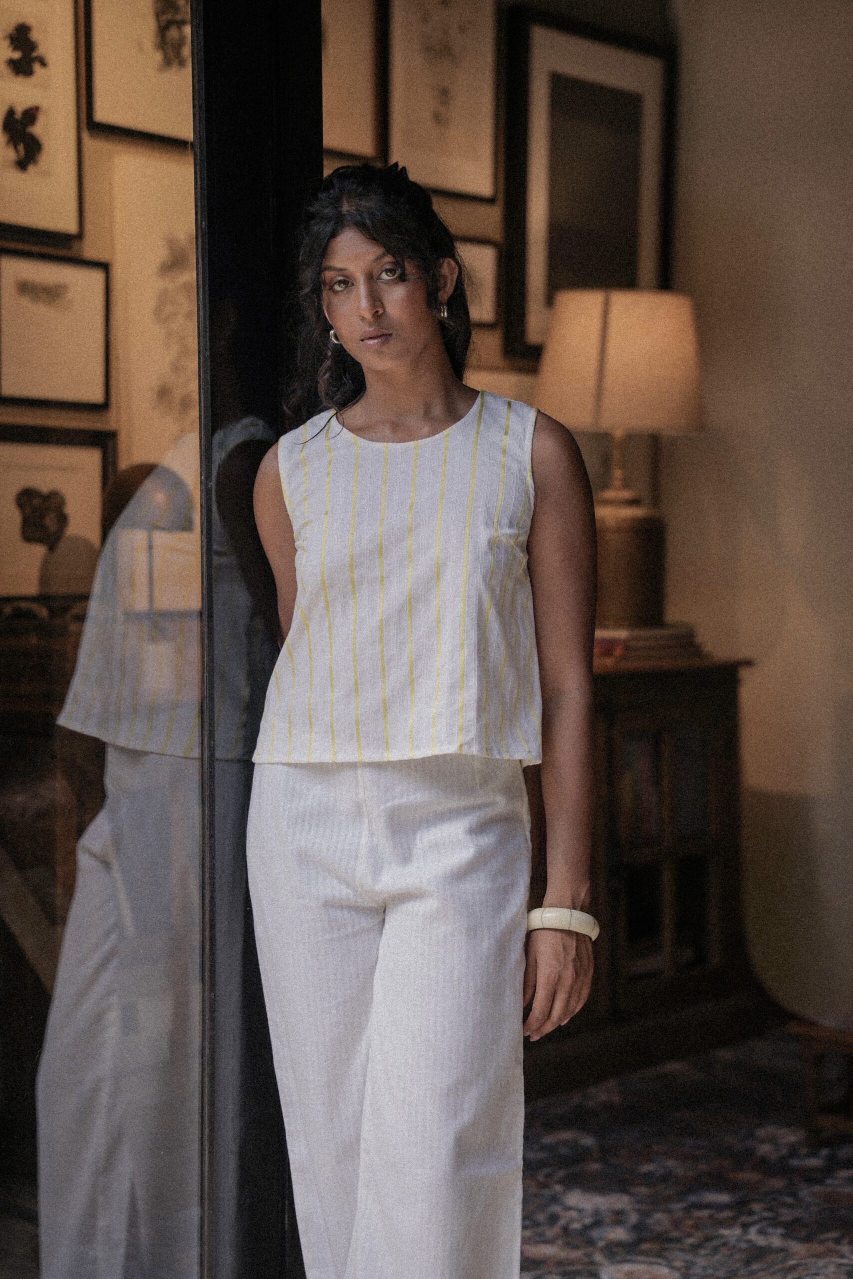 Taylor Top With Back Tie Stripe