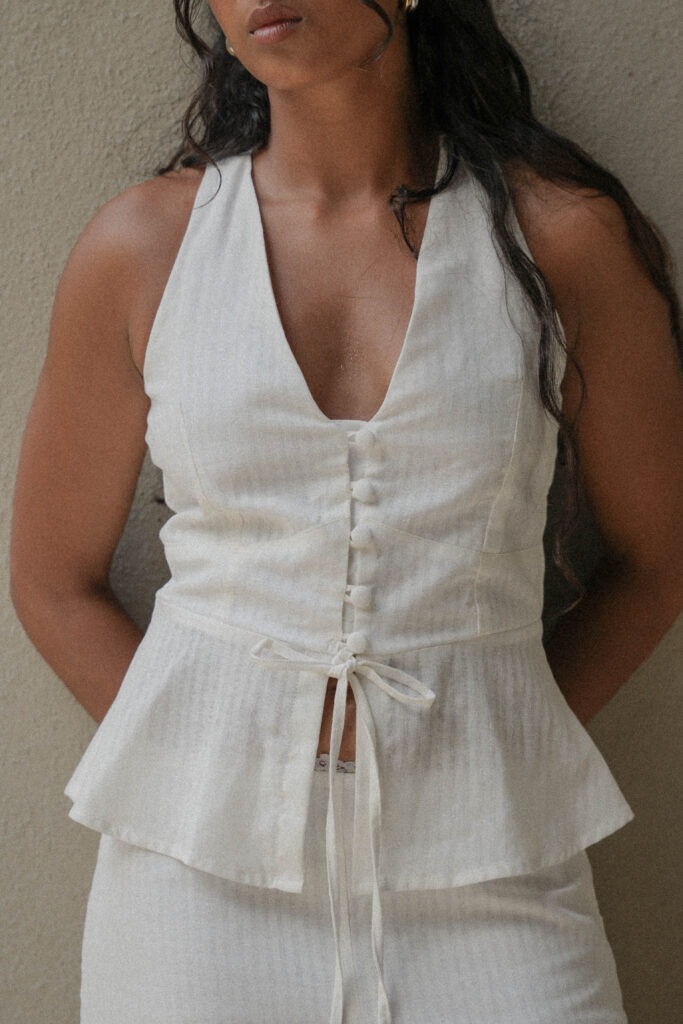Kate Sleeveless Top White