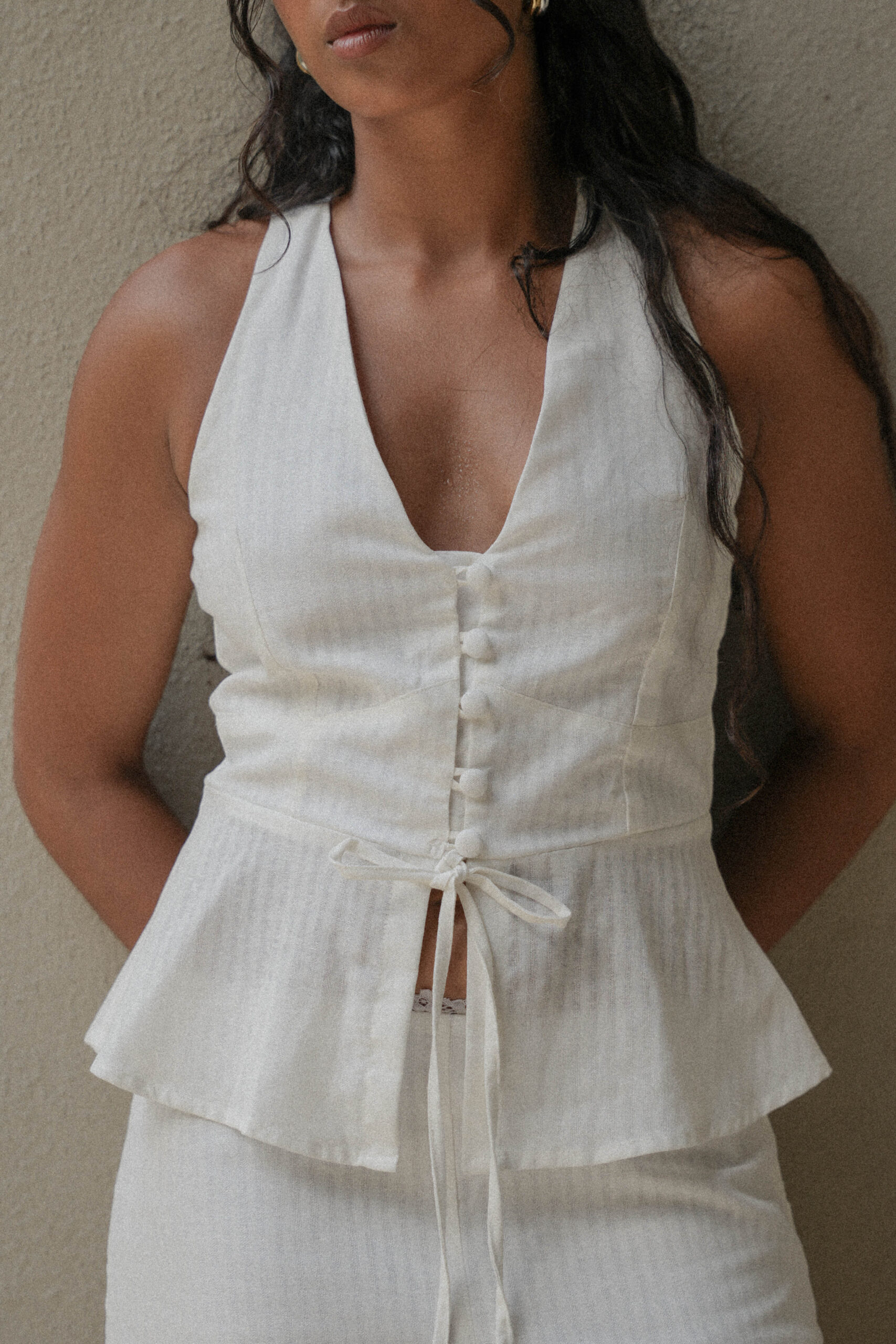 Kate Sleeveless Top White