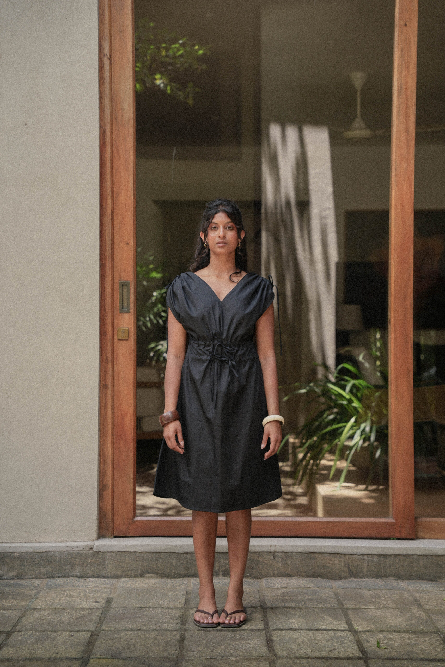 Raye Drawstring Dress Black