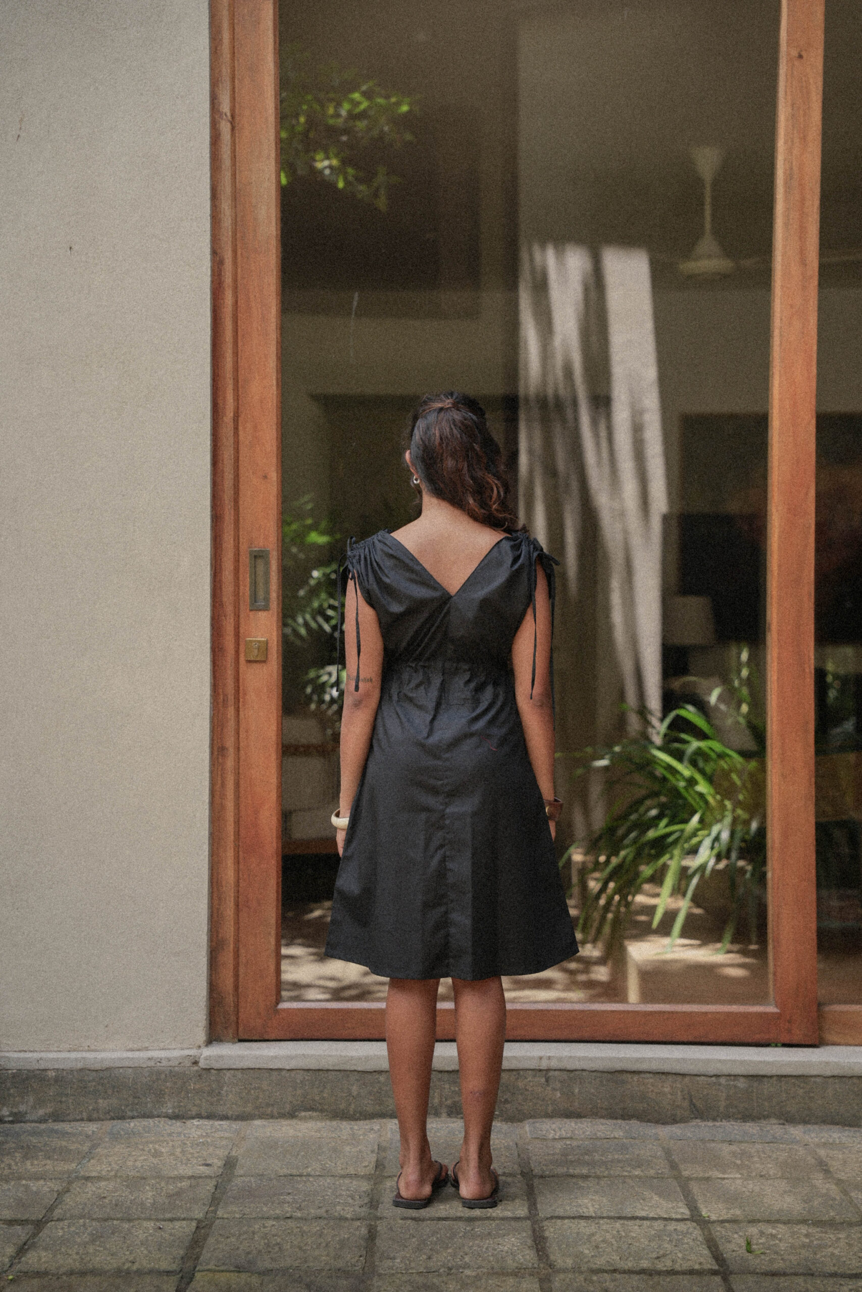 Raye Drawstring Dress Black - Image 2