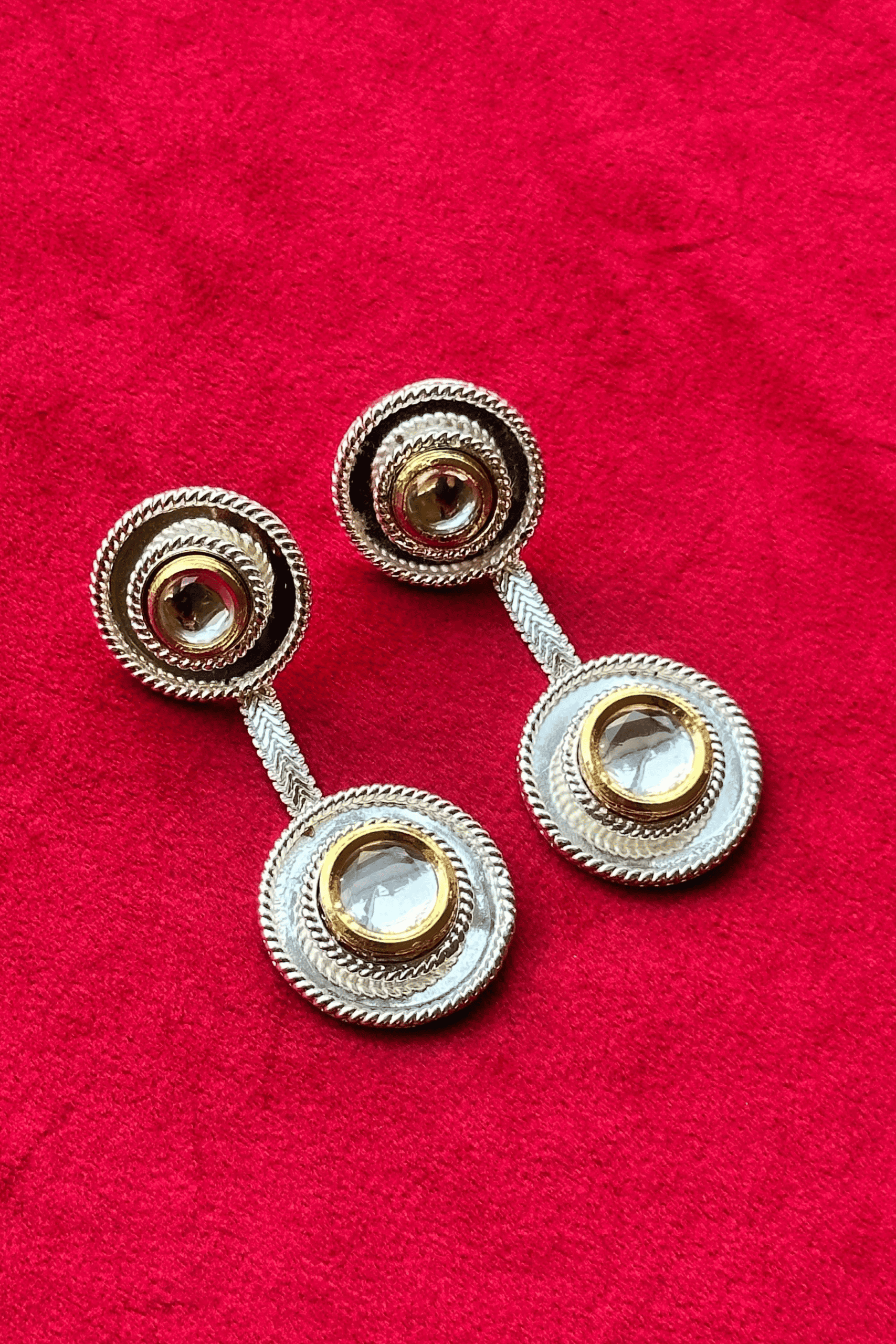 Polki 2 Dot Stud Silver - Image 2