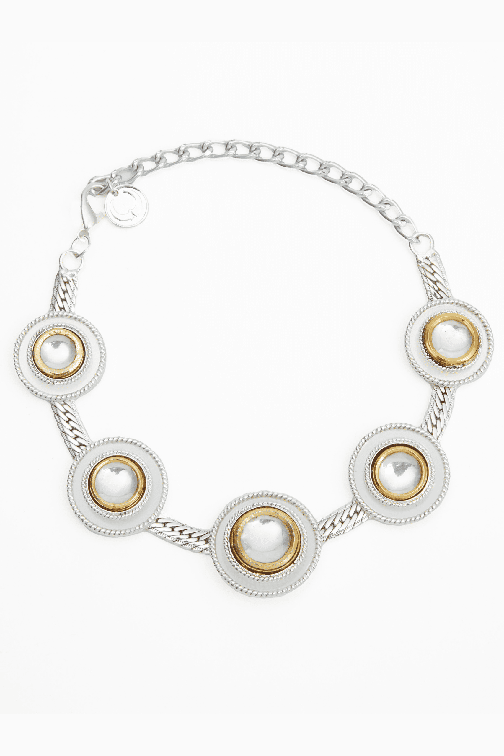 Polki Dot Necklace Silver