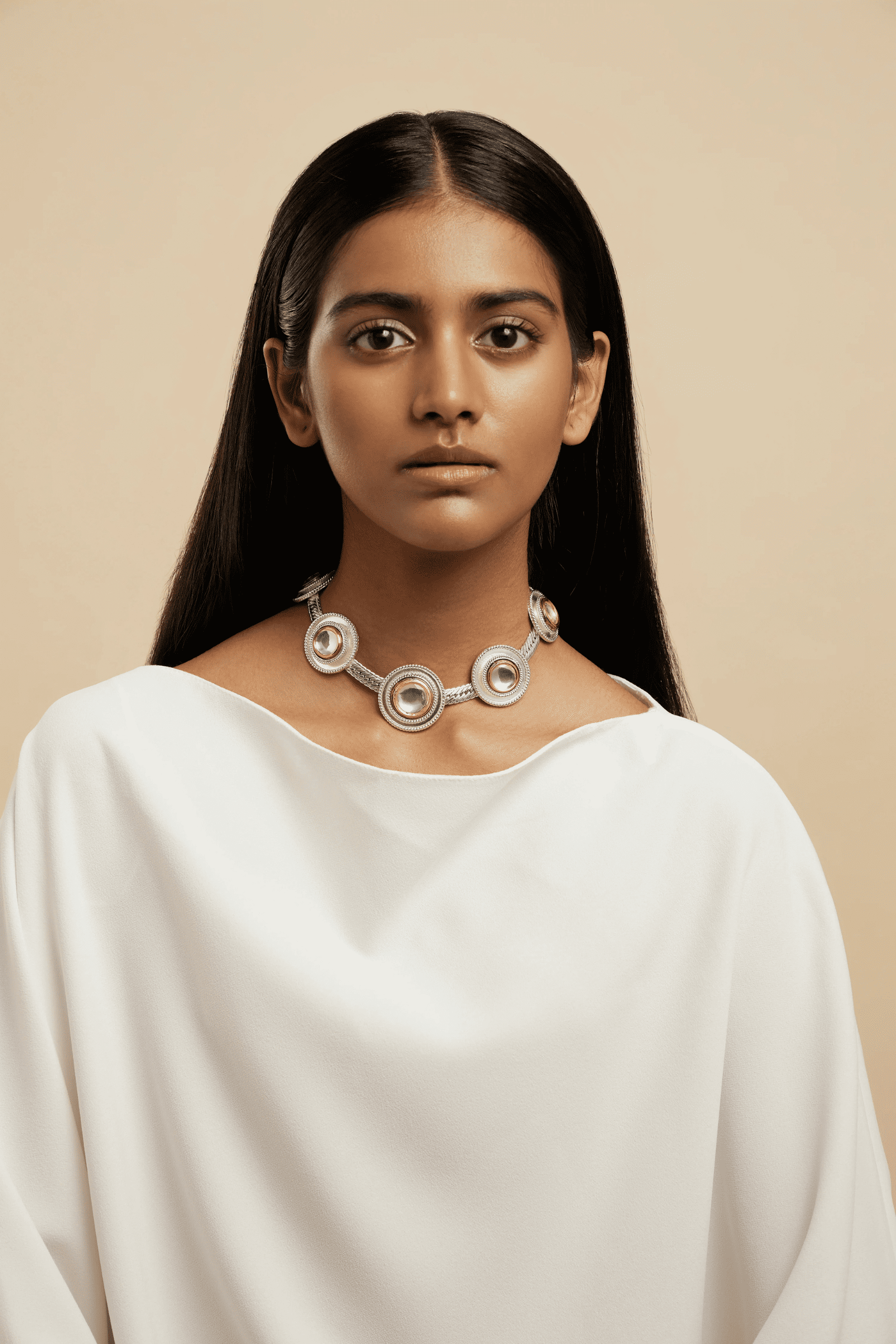 Polki Dot Necklace Silver - Image 2