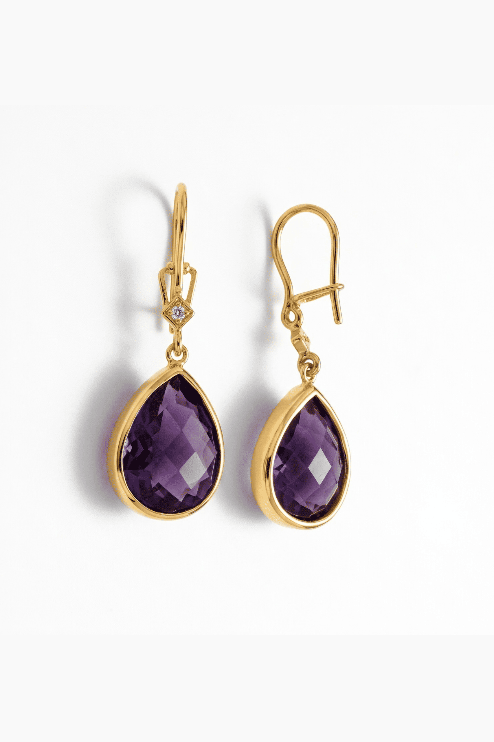 Amethyst Pear Drop Earrings - Image 2