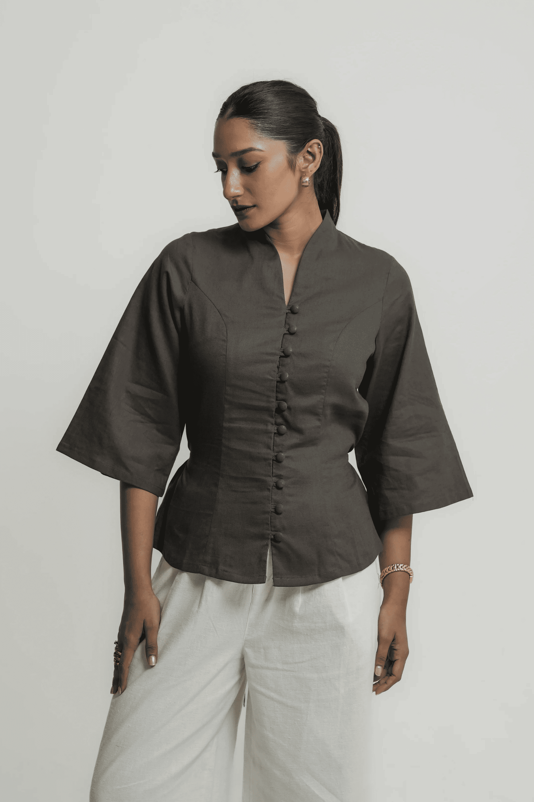 Beira Blouse Charcoal