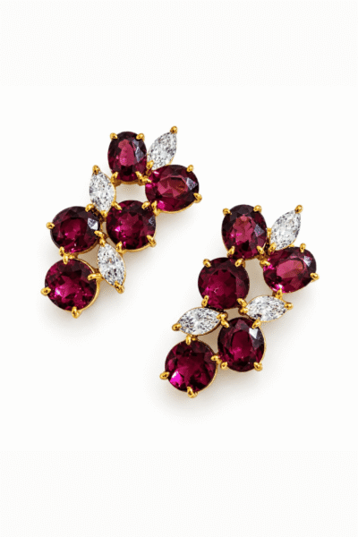 Garnet Bunch Earrings