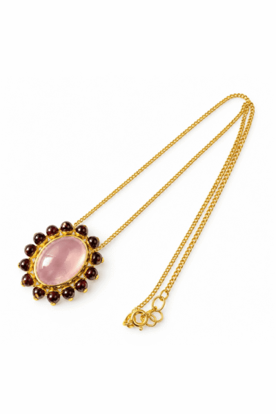 Rose Quartz And Garnet Necklace
