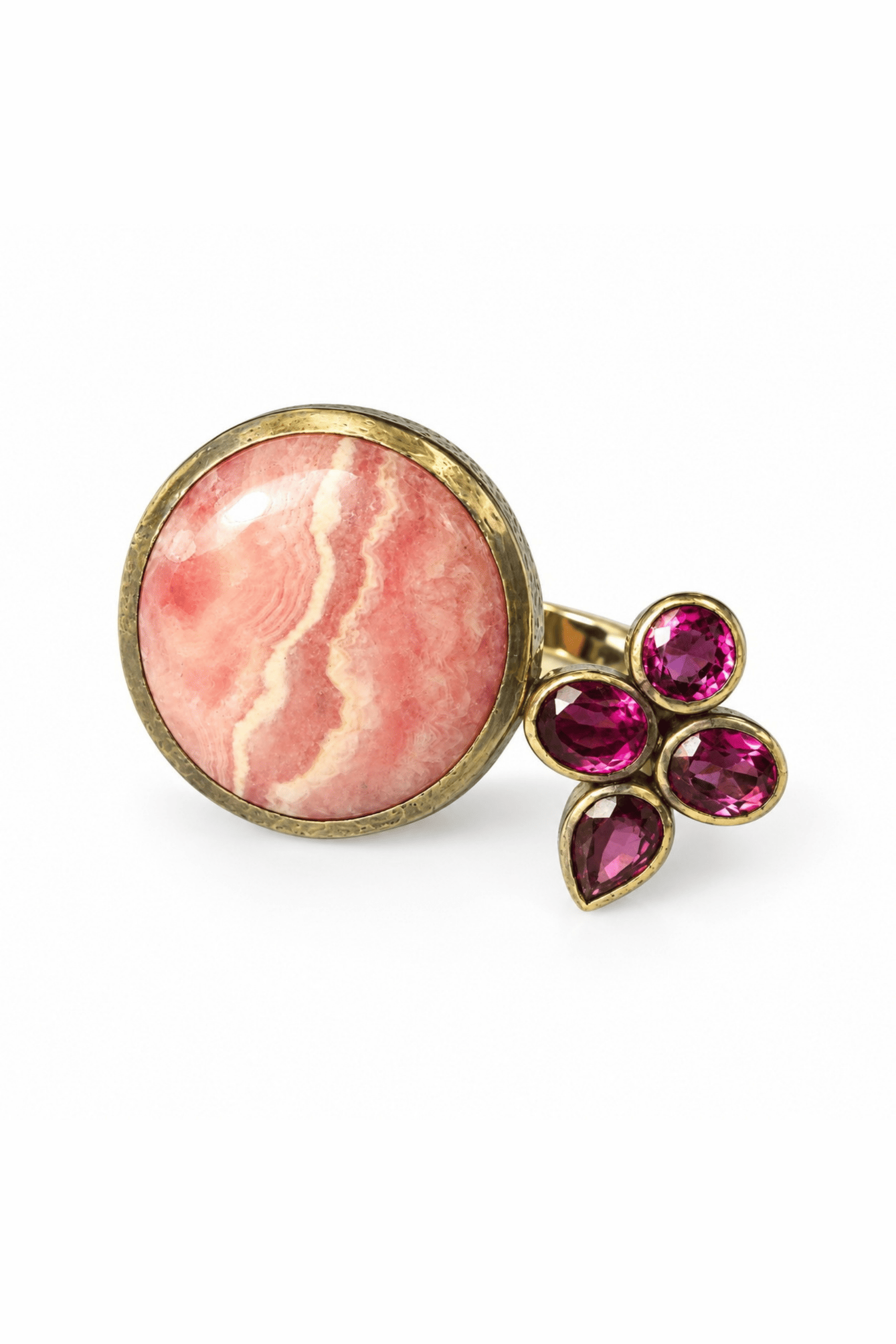 Rhodochrosite And Garnet Gap Ring