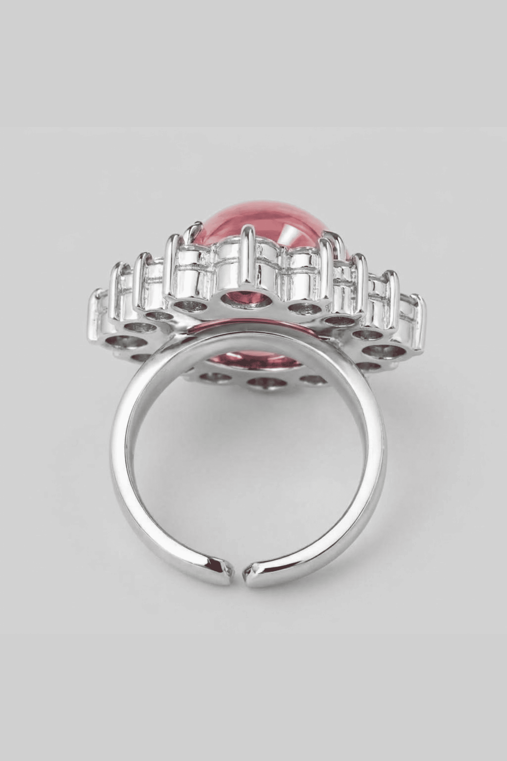 Rose quartz, Amethyst Garnet Cocktail Ring - Image 2