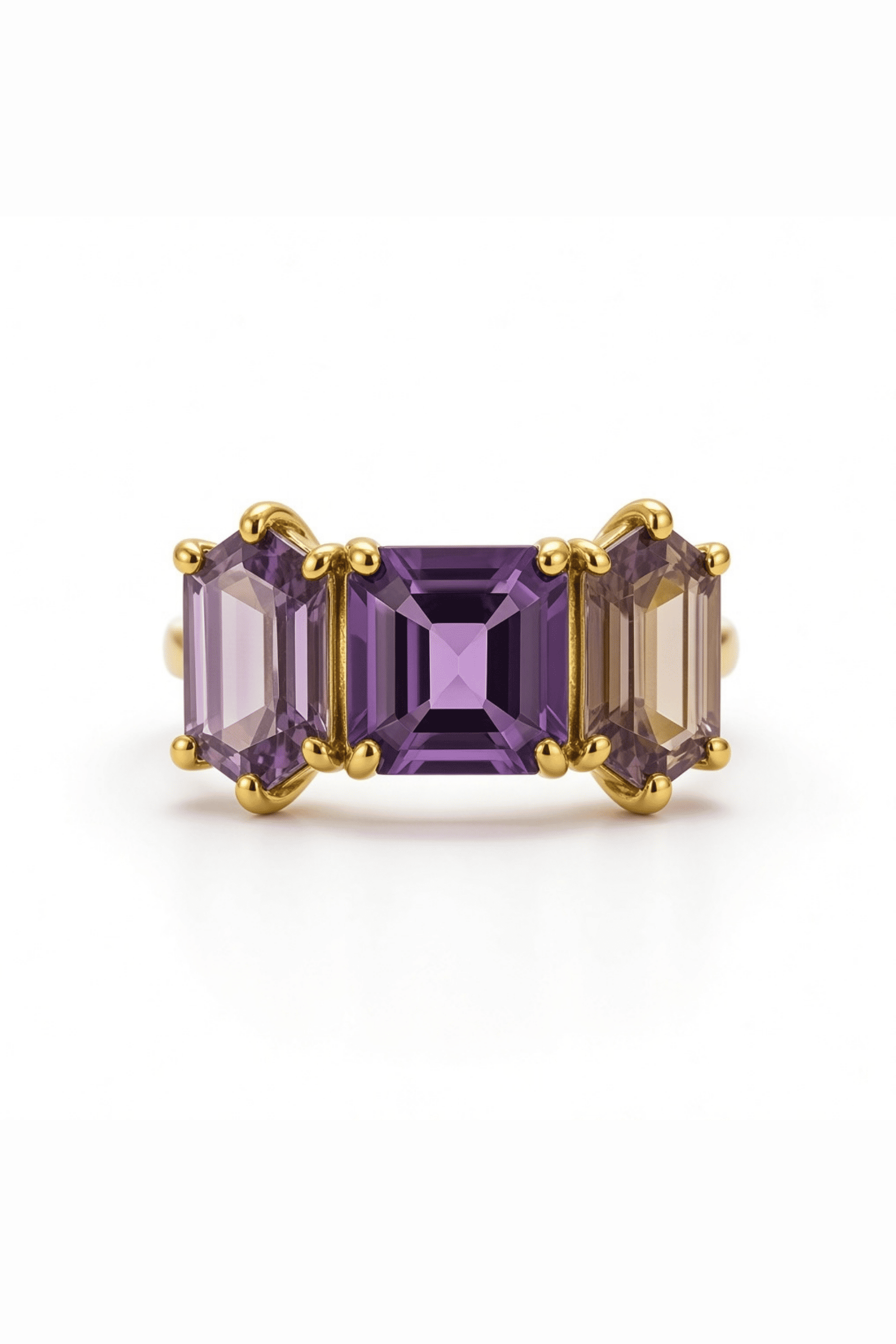 Hexagon And Octagon Amethyst Ring