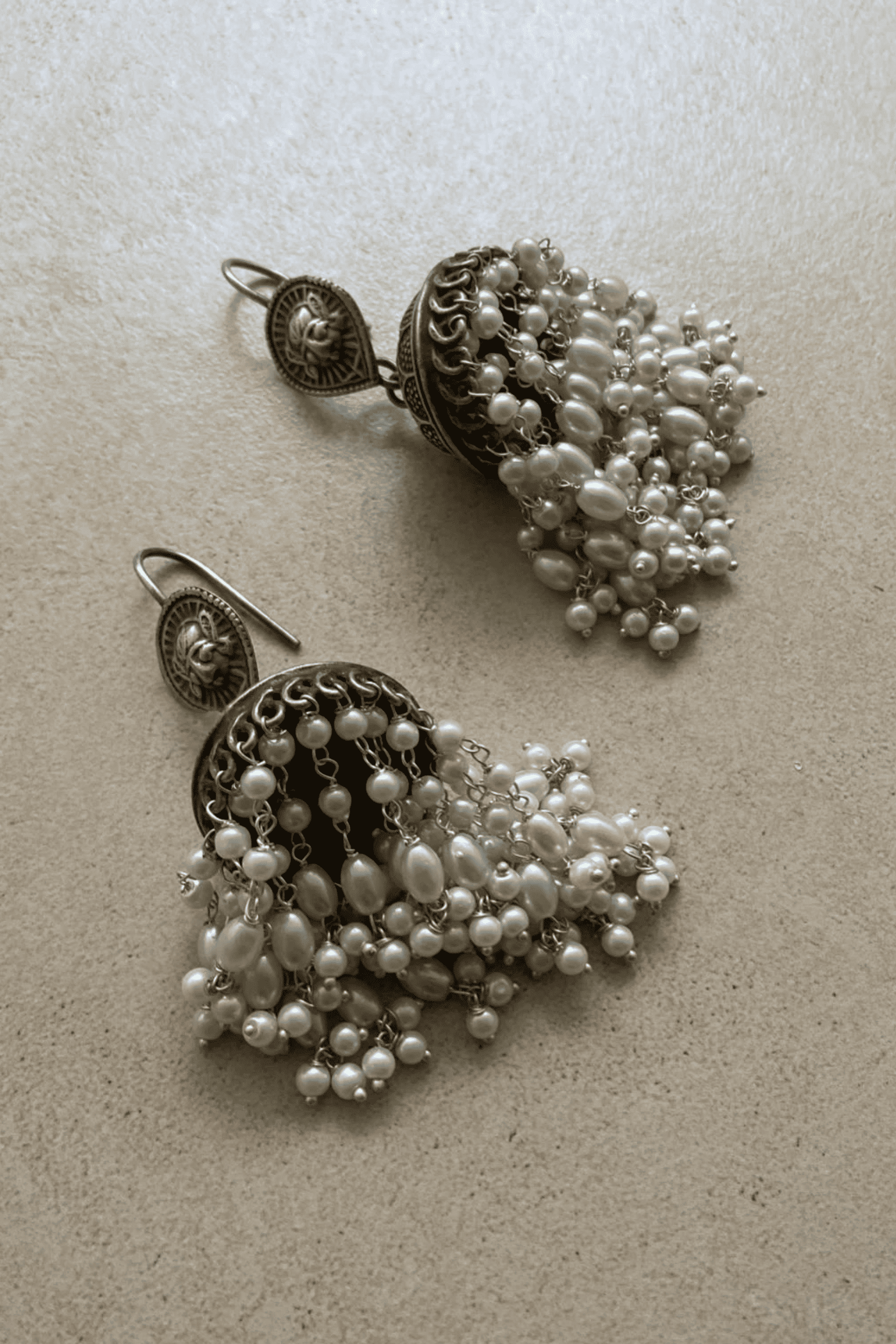 Antique Pearl Jhumki Earrings