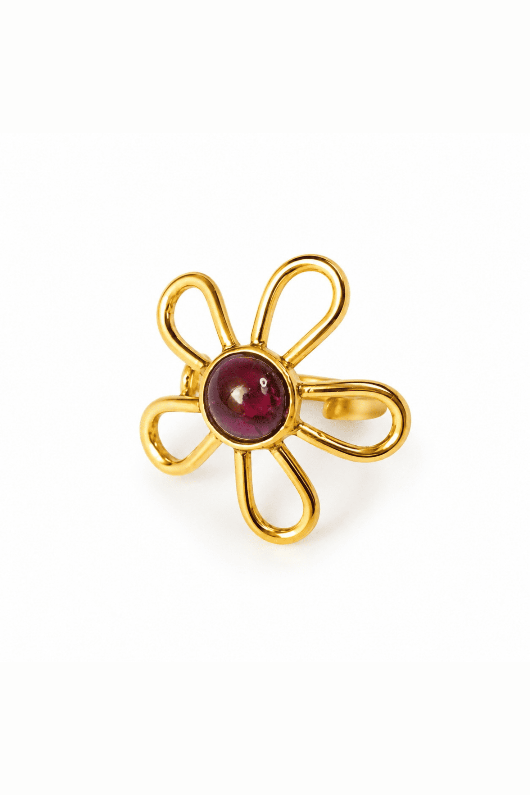 Garnet Flower Ring