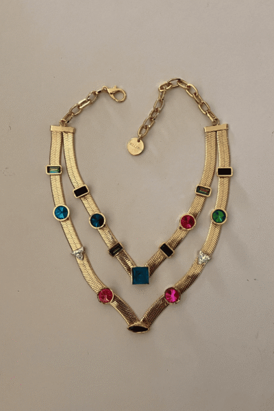 2 Layered Candy Necklace Gold