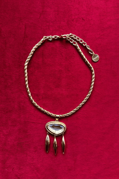 Polki Triangular Drop Necklace