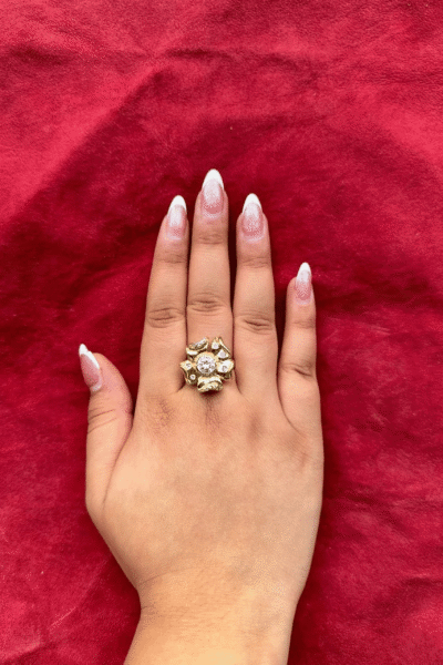 Bejeweled Flower Ring