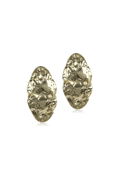Beaten Oval Earrings